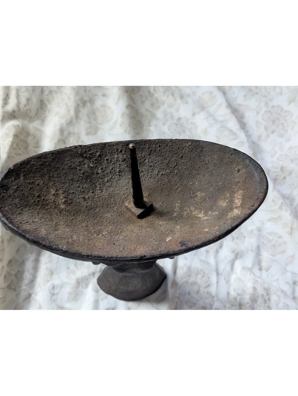 Vintage Cast Iron Woman Figurine Candle Holder